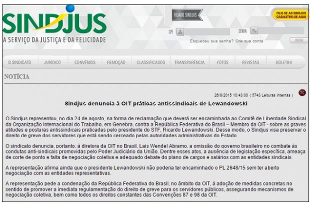 Sindjus denuncia OIT